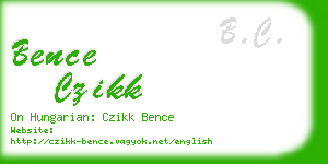 bence czikk business card